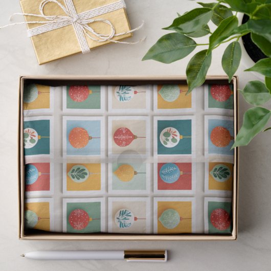Raster aus hellen Weihnachtsbaum-Icons Seidenpapier (Geschenk)