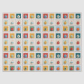 Raster aus hellen Weihnachtsbaum-Icons Seidenpapier (Vorderseite)