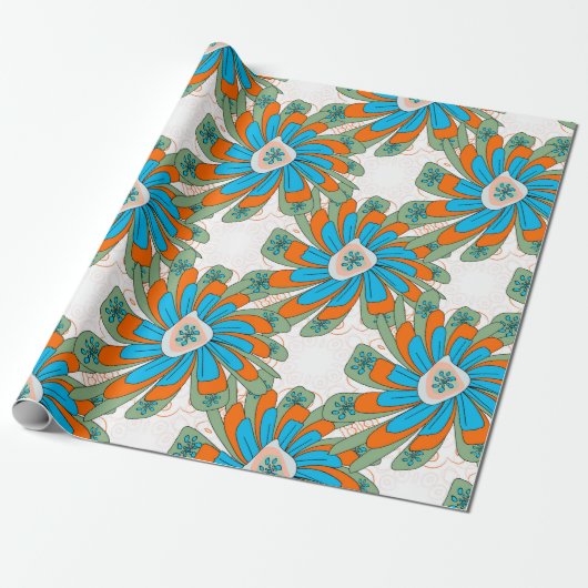 Raster Blumenmuster mit abstrakten Blume. Abstr Geschenkpapier (Ungerollt)