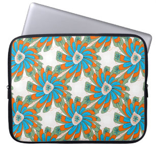 Raster Blumenmuster mit abstrakten Blume. Abstr Laptopschutzhülle
