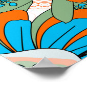Raster Blumenmuster mit abstrakten Blume. Abstr Poster (Ecke)