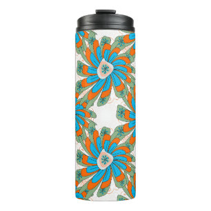 Raster Blumenmuster mit abstrakten Blume. Abstr Thermosbecher