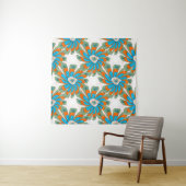 Raster Blumenmuster mit abstrakten Blume. Abstr Wandteppich (Beispiel (Horizontal))