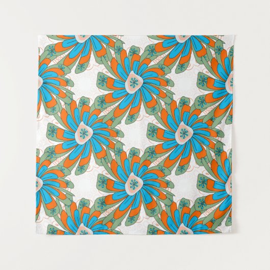 Raster Blumenmuster mit abstrakten Blume. Abstr Wandteppich (Vorderseite)