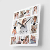 Raster-Collage für gesegnete Skriptfamilie Memory- Quadratische Wanduhr (Winkel)