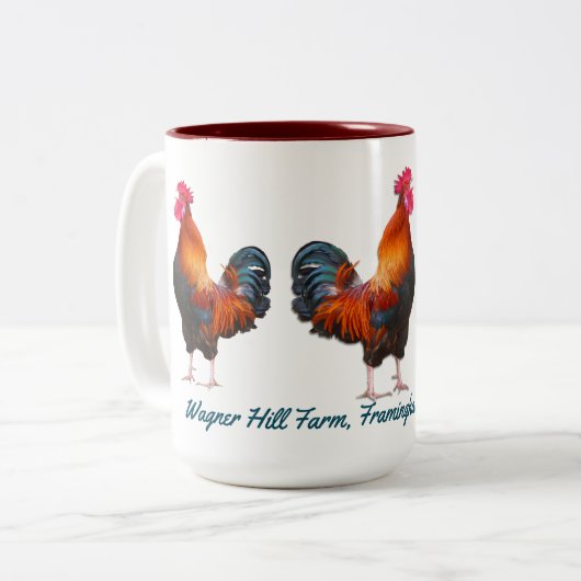 Raster Farm mit benutzerdefiniertem Aquamarinen Te Zweifarbige Tasse (Vorderseite Links)