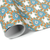 Raster Floral Abstrakt Textil Print Geschenkpapier (Rolleneckpunkt)