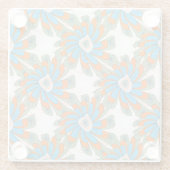 Raster Floral Abstrakt Textil Print Glasuntersetzer (Rückseite)