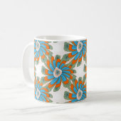 Raster Floral Abstrakt Textil Print Kaffeetasse (Vorderseite Links)