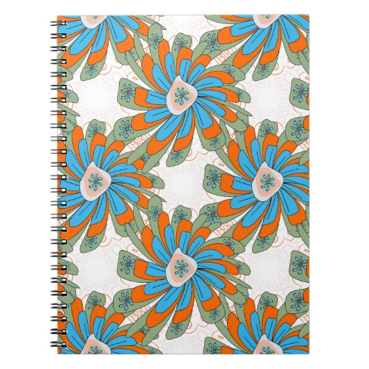 Raster Floral Abstrakt Textil Print Notizblock (Vorderseite)