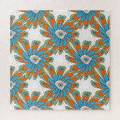 Raster Floral Abstrakt Textil Print Puzzle (Horizontal)