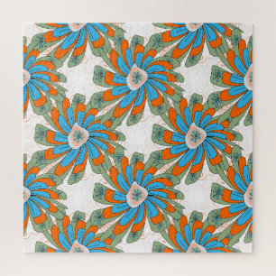 Raster Floral Abstrakt Textil Print Puzzle
