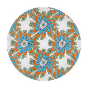 Raster Floral Abstrakt Textil Print Schneidebrett