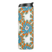 Raster Floral Abstrakt Textil Print Thermosbecher (Nach links gedreht)