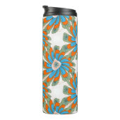 Raster Floral Abstrakt Textil Print Thermosbecher (Nach rechts gedreht)