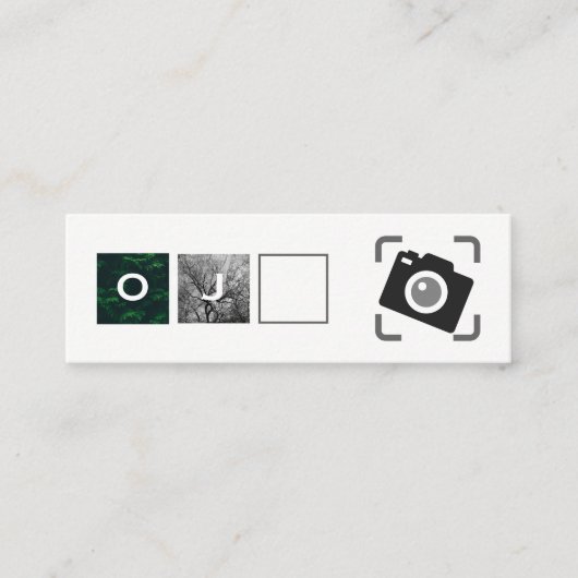 Raster/Fotografie/Monogramm-Kamerasymbol Mini Visitenkarte (Vorderseite)