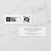 Raster/Fotografie/Monogramm-Kamerasymbol Mini Visitenkarte (Vorne/Hinten)