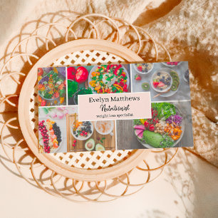 Raster für moderne diätetische Ernährung von Fotos Visitenkarte