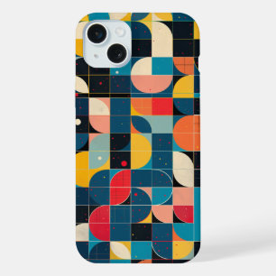 Raster mit Kreisvariationen und Punkten iPhone 15 Plus Hülle