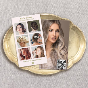 Raster QR-Code des Fotos Rosa Social Media - Insta Visitenkarte