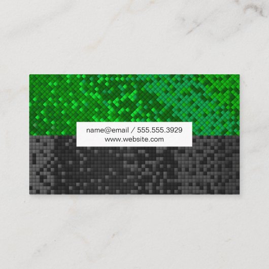 Raster Square Muster Two Tone Visitenkarte (Rückseite)