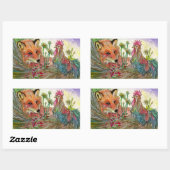 Raster und Fox Rechteckiger Aufkleber (Blatt)