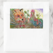 Raster und Fox Rechteckiger Aufkleber (Tasche)