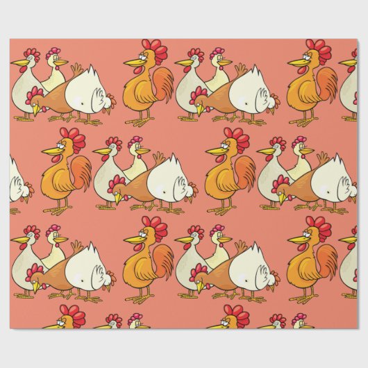 Raster und Hühner Geschenkpapier (Flach)