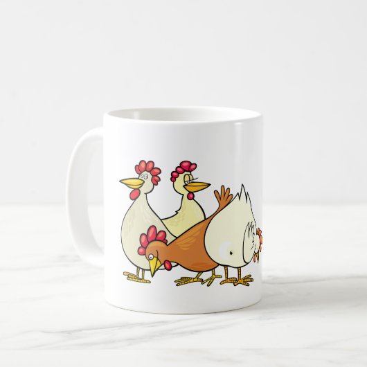 Raster und Hühner Kaffeetasse (Vorderseite Links)