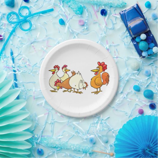 Raster und Hühner Pappteller (Party)