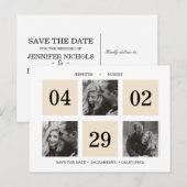 Rasterkollage | Creme | Datum freihalten Ankündigungspostkarte (Vorne/Hinten)