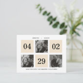 Rasterkollage | Creme | Datum freihalten Ankündigungspostkarte (Stehend Vorderseite)