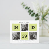 Rasterkollage | Grün | SAVE THE DATE Ankündigungspostkarte (Stehend Vorderseite)