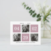 Rasterkollage | Malvenfarben | Datum freihalten Ankündigungspostkarte (Stehend Vorderseite)