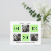 Rasterkollage | Neon Green | SAVE THE DATE Ankündigungspostkarte (Stehend Vorderseite)