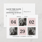 Rasterkollage | Rosa | SAVE THE DATE Ankündigungspostkarte (Vorne/Hinten)
