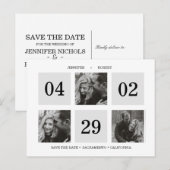 Rasterkollage | Silbergrau | SAVE THE DATE Ankündigungspostkarte (Vorne/Hinten)