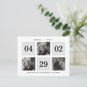 Rasterkollage | Silbergrau | SAVE THE DATE Ankündigungspostkarte (Stehend Vorderseite)