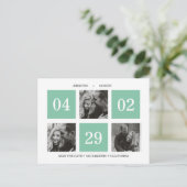 Rasterkollage | Smarald | SAVE THE DATE Ankündigungspostkarte (Stehend Vorderseite)