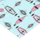 Rasterrosa und graue Mustertafel Kurzer Tischläufer (Ecke)