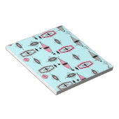 Rasterrosa und graues Muster Notepad Notizblock (angewinkelt)