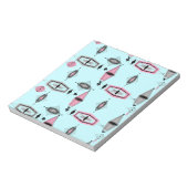 Rasterrosa und graues Muster Notepad Notizblock (Rotiert)