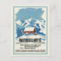 Rastkogelhütte Deutschland Vintage Poster 1938