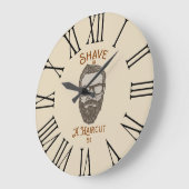 Rasur u. eine Haarschnitt-Retro Große Wanduhr (Winkel)