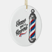 Rasur und Haarschnitt Keramik Ornament (Rechts)