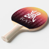 Rat 鼠 Red Gold Chinese Zodiac Lunar Symbol Tischtennis Schläger (Vorderseite)