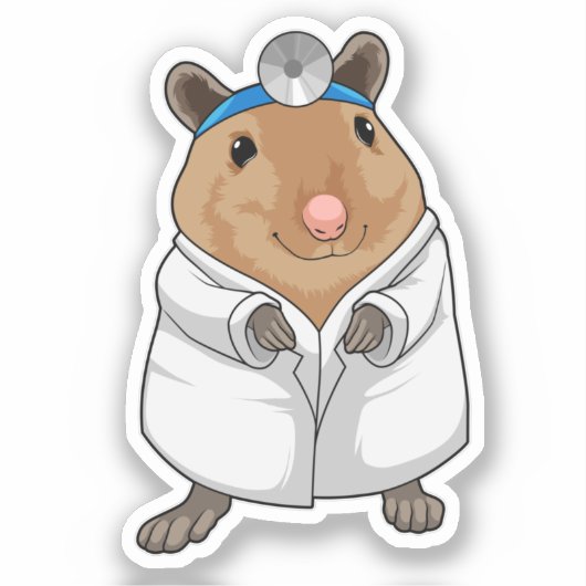Rat als Doktor mit Doctor's Coat Aufkleber (Vorderseite)