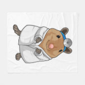 Rat als Doktor mit Doctor's Coat Fleecedecke (Vorderseite (Horizontal))