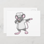 Rat als Koch auf Hip Hop Dance Dab Postkarte (Vorne/Hinten)