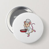 Rat als Koch mit Pan & Cooking Hut Button (Vorne & Hinten)